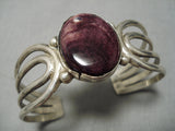 Stunning Vintage Native American Navajo Purple Shell Sterling Silver Bracelet-Nativo Arts