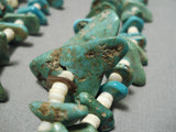 Native American Early 1900's Vintage Santo Domingo Green Turquoise Necklace Old-Nativo Arts