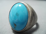 Remarkable Vintage Native American Navajo Blue Gem Sterling Silver Ring-Nativo Arts