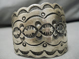 Important Vintage Native American Navajo Chim Butte Heavy Sterling Silver Bracelet-Nativo Arts