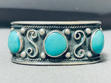 Beautiful Vintage Native American Navajo Green Turquoise Sterling Silver Bracelet-Nativo Arts