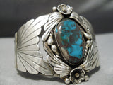 Important Vintage Native American Navajo Henry Yazzie Bisbee Turquoise Sterling Silver Bracelet-Nativo Arts