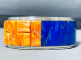 The Most Unique Native American Navajo Lapis Shell Sterling Silver Bracelet-Nativo Arts