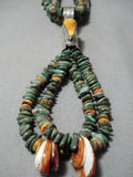 Native American Striking Vintage Santo Domingo Royston Turquoise Sterling Silver Necklace Old-Nativo Arts