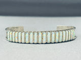 Breathtaking Native American Zuni Synthetic Opal Row Sterling Silver Bracelet-Nativo Arts