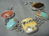 Fascinating San Felipe Bumble Bee Jasper Sterling Silver Link Bracelet-Nativo Arts