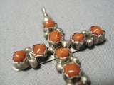 Impressive Vintage Zuni Native American Sterling Silver Cross Pendant Old-Nativo Arts