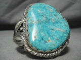 One Of The Biggest Craziest Vintage Native American Navajo Turquoise Sterling Silver Bracelet-Nativo Arts
