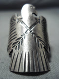 Exceptional Large Navajo Sterling Silver Eagle Ring Native American-Nativo Arts