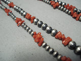 Wrap Around Navajo Coral Sterling Silver Necklace Native American-Nativo Arts