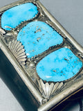 One Of The Best Biggest Vintage Native American Navajo Turquoise Sterling Silver Ketoh Bracelet-Nativo Arts