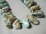 One Of Best Vintage Native American Navajo Chunky Royston Turquoise Heishi Necklace Old-Nativo Arts