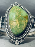 Wally Yazzie Jr Vintage Native American Navajo Royston Turquoise Sterling Silver Bracelet-Nativo Arts