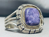 Important Vintage Native American Navajo Charoite Sterling Silver Bracelet-Nativo Arts