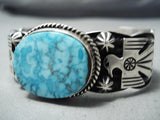 Astonishing Native American Navajo High Grade Old Kingman Turquoise Sterling Silver Bracelet-Nativo Arts