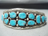 Incredible Vintage Native American Navajo Blue Turquoise Sterling Silver Bracelet-Nativo Arts