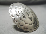 Dramatic Vintage Navajo Sterling Silver Ring Native American Old-Nativo Arts