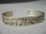 Exceptional Vintage Native American Navajo Sterling Silver Storyteller Bracelet-Nativo Arts