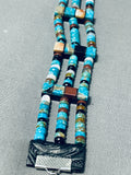 Most Unique Native American Navajo Turquoise Heishi Sterling Silver Bracelet Wow!!-Nativo Arts
