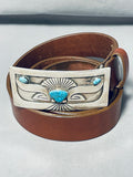 Native American Very Important Vintage Hopi Lewis Lomay Sterling Silver Turquoise Concho Belt-Nativo Arts
