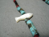 One Of The Best Vintage Native American Navajo Turquoise Heishi Fetish Necklace Old-Nativo Arts