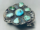 Absolutely Incredible Vintage Native American Navajo Turquoise Leaf Sterling Silver Bracelet-Nativo Arts