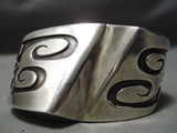 Thick! Museum Vintage Native American Navajo Multi Technique Turquoise Sterling Silver Bracelet-Nativo Arts