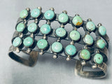 Native American Very Rare Big Eye Royston Turquoise Sterling Silver Bracelet-Nativo Arts