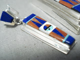 One Of The Best Native American Zuni Lapis Sterling Silver Inlay Necklace-Nativo Arts