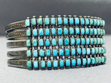 One Of The Finest Museum Vintage Native American Zuni Turquoise Sterling Silver Bracelet-Nativo Arts