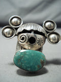 One Of The Best Native American Navajo Royston Turquoise Sanchez Sterling Silver Ring-Nativo Arts