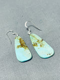 Native American Gorgeous Santo Domingo Royston Turquoise Sterling Silver Earrings-Nativo Arts