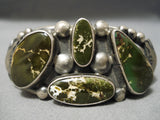Important Verdy Jake Damale Turquoise Vintage Native American Navajo Sterling Silver Bracelet-Nativo Arts