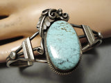Magnificent Detailed Vintage Native American Navajo Dry Creek Turquoise Sterling Silver Bracelet-Nativo Arts
