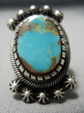 Important Vintage Native American Navajo Royston Turquoise Sterling Silver Ring-Nativo Arts