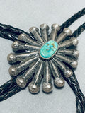 Outstanding Vintage Native American Navajo Royston Turquoise Sterling Silver Bolo-Nativo Arts