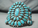 Justin Wilson Huge Vintage Native American Navajo Turquoise Sterling Silver Bracelet-Nativo Arts