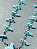 Wonderful Vintage Native American Zuni Turquoise Turtles Sterling Silver Necklace-Nativo Arts