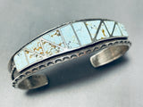 Rare Turquoise Mine Vintage Native American Navajo Inlay Sterling Silver Bracelet-Nativo Arts