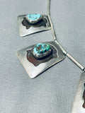 Channel Pendant Vintage Native American Navajo Turquoise Sterling Silver Necklace Old-Nativo Arts