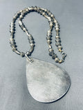 Skilled Hand Tooled Hogan Bead Vintage Native American Navajo Turquoise Sterling Silver Necklace-Nativo Arts