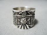 Important Vintage Navajo Sterling Silver Thunderbird Ring Native American-Nativo Arts