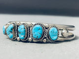 Astonishing Vintage Native American Navajo Kingman Turquoise Sterling Silver Bracelet-Nativo Arts