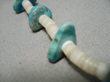 Early 1900's Vintage Native American Navajo Santo Domingo Shell Turquoise Necklace Old-Nativo Arts