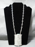 Heavy Thick Sturdy Native American Navajo Royston Turquoise Sterling Silver Necklace-Nativo Arts