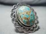 Fabulous San Felipe Native American 8 Turquoise Sterling Silver Ring-Nativo Arts