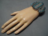 Museum Quality Vintage Native American Zuni Turquoise Sterling Silver Bracelet Old Cuff-Nativo Arts