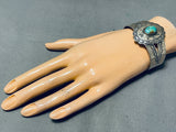 Superior Vintage Signed Native American Navajo Royston Turquoise Sterling Silver Bracelet-Nativo Arts