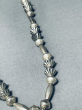 Skilled Hand Tooled Hogan Bead Vintage Native American Navajo Turquoise Sterling Silver Necklace-Nativo Arts