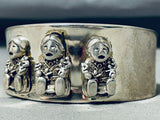Extreme Detail Vintage Native American Navajo Sterling Silver Storyteller Bracelet-Nativo Arts